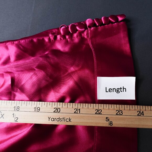 Womens Top 38 US 6 Pink Satin Retro Glam Draped Bow Loud Luxury Statement Y2K - Picture 10 of 11